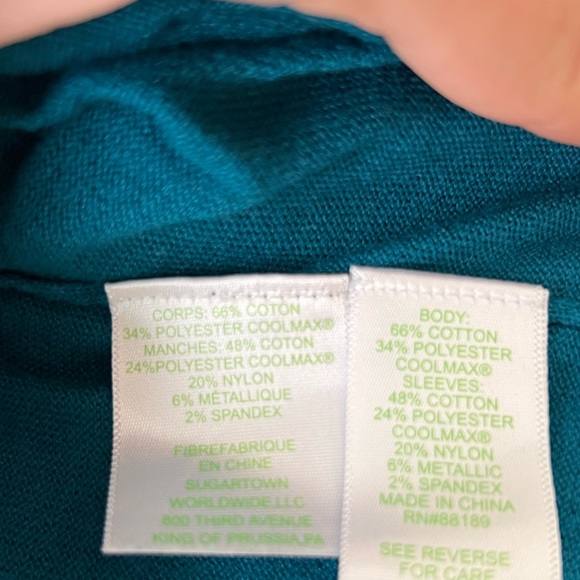 LILLY Pullitzer Cobo Sweater Size M Inky Tidal teal color - Picture 10 of 11